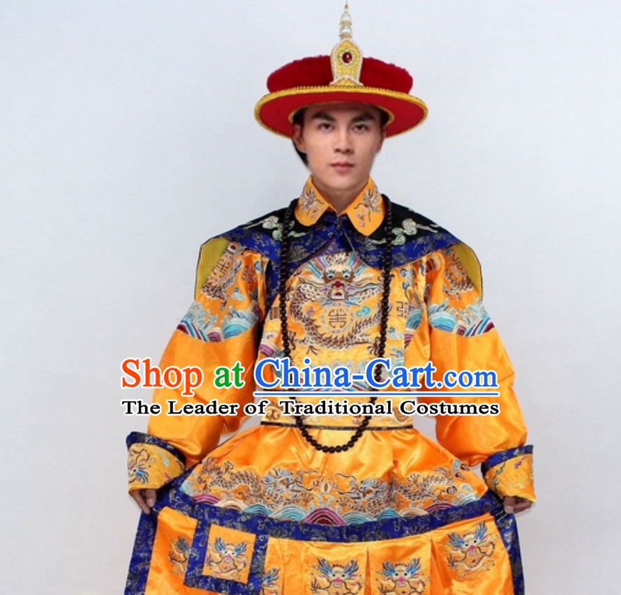 Qing Dynasty Emperor Dragon Robe Clothes for Men