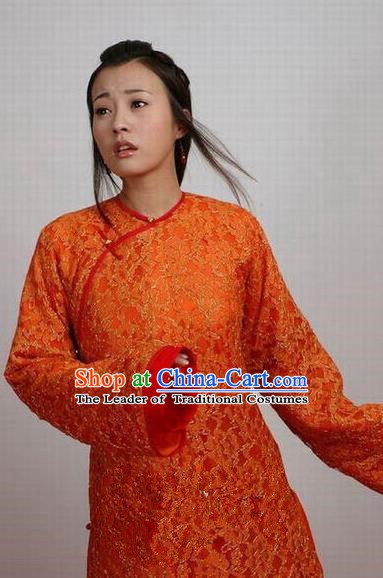 Chinese Ancient Manchu Palace Qing Dynasty Imperial Consort of Shunzhi Kong Sizhen Costume for Women