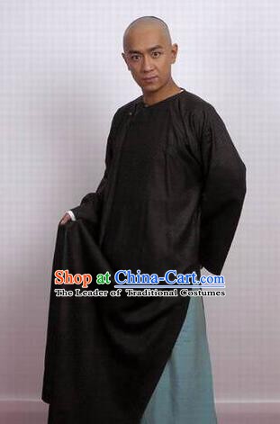 Chinese Ancient Qing Dynasty Black Robe Nobility Childe Poet Nalan Rongruo Costume for Men