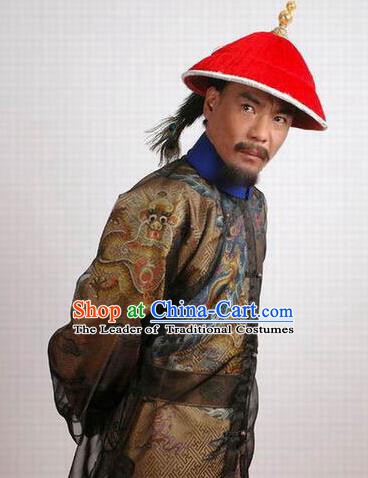 Chinese Ancient Qing Dynasty Royal Highness Wu Sangui Costume for Men