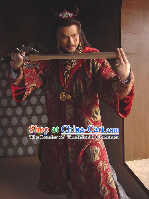 Traditional Chinese Ancient Ming Dynasty Swordsman Embroidered Replica Costume for Men