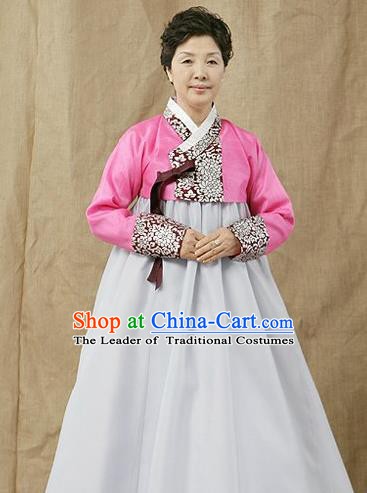 Top Grade Korean Hanbok Traditional Pink Blouse and White Dress Fashion Apparel Costumes for Women