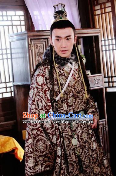 Traditional Chinese Ancient Ming Dynasty Fu Gong Prince Zhu Changxun Costume for Men