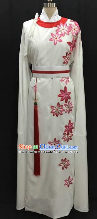 China Traditional Beijing Opera Niche Pink Flowers Robe Chinese Peking Opera Gifted Scholar Costume