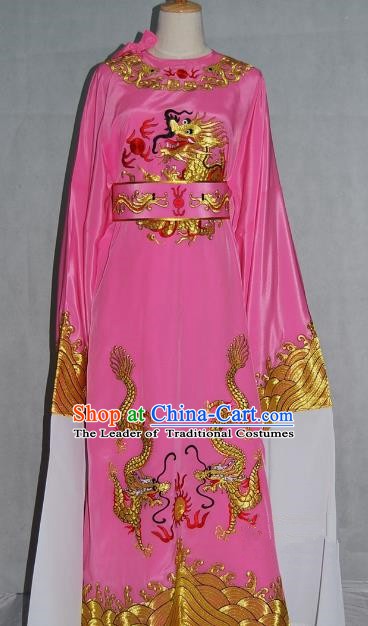 China Traditional Beijing Opera Niche Pink Dragon Robe Chinese Peking Opera Number One Scholar Scholar Costume