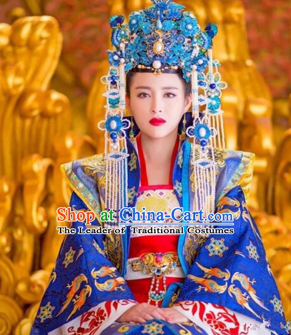 Chinese Song Dynasty Empress Dowager Embroidered Dress Ancient Queen Mother Replica Costume for Women