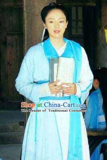 Chinese Ancient Song Dynasty Su Shi Sister Poetess Embroidered Replica Costume for Women