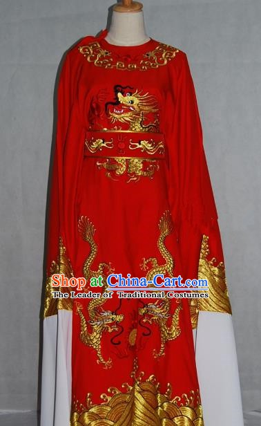 China Traditional Beijing Opera Niche Costume Chinese Peking Opera Lang Scholar Red Embroidered Robe for Adults