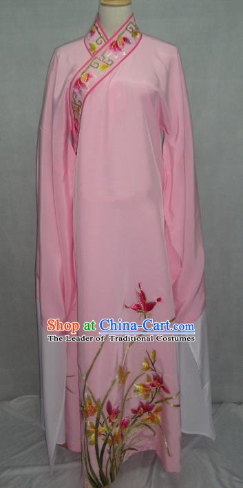 China Beijing Opera Niche Embroidered Orchid Pink Robe Chinese Traditional Peking Opera Scholar Costume for Adults