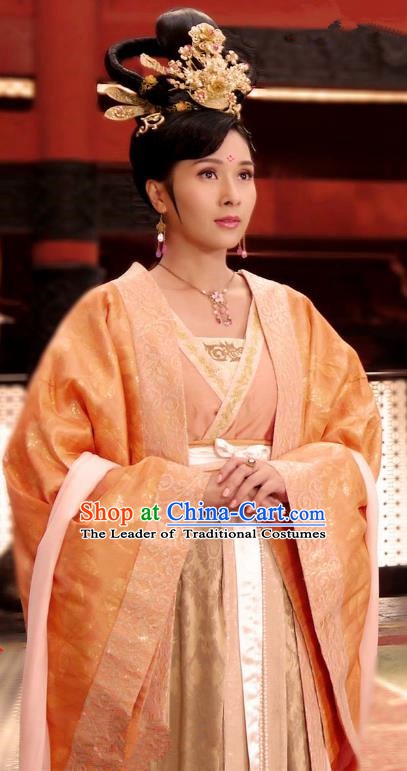 Chinese Ancient Tang Dynasty Princess Tai Ping Embroidered Dress Palace Replica Costume for Women