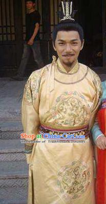 Traditional Chinese Tang Dynasty Emperor Ruizong Li Dan Imperial Robe Replica Costume for Men