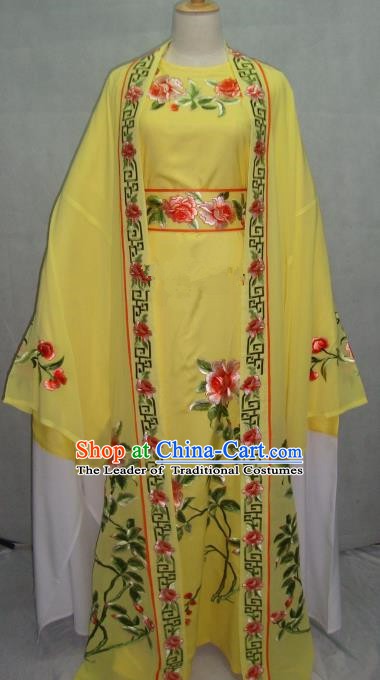 Traditional Chinese Beijing Opera Young Men Yellow Robe Peking Opera Niche Costume for Adults