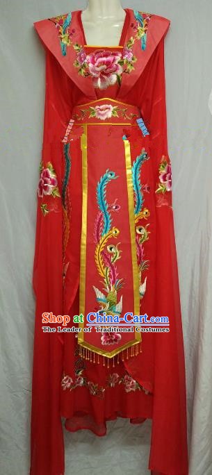 Traditional Chinese Beijing Opera Diva Embroidered Costume Professional Peking Opera Princess Red Clothing