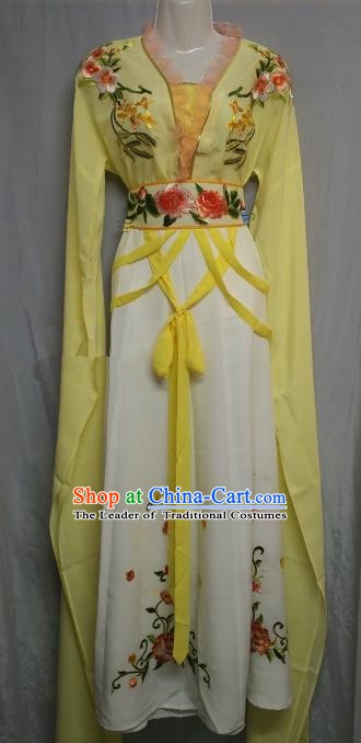 Traditional Chinese Beijing Opera Nobility Lady Costume Professional Peking Opera Diva Yellow Dress