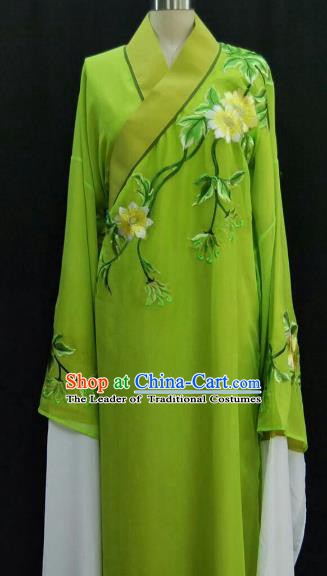 Traditional Chinese Beijing Opera Embroidered Water Sleeve Robe Peking Opera Niche Green Costume for Adults