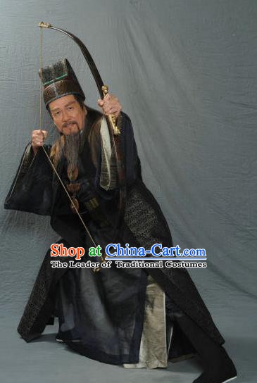 Traditional Chinese Ancient Prime Minister Song Dynasty Chancellor Replica Costume for Men