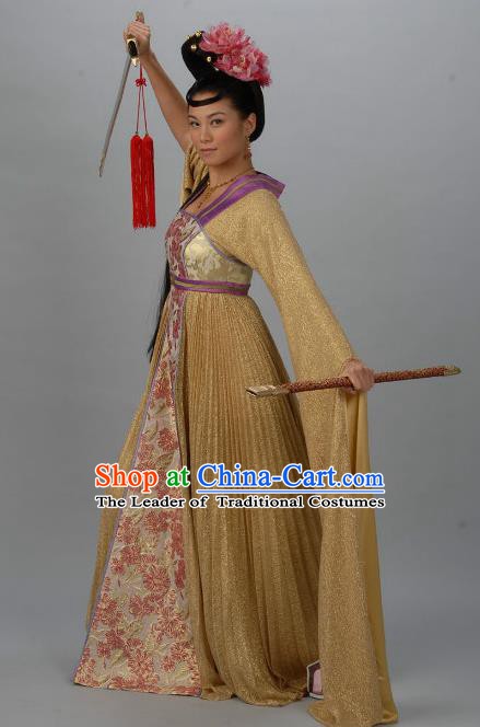 Chinese Ancient Tang Dynasty Swordswoman Daughter of Di Renjie Hanfu Dress Historical Costume for Women