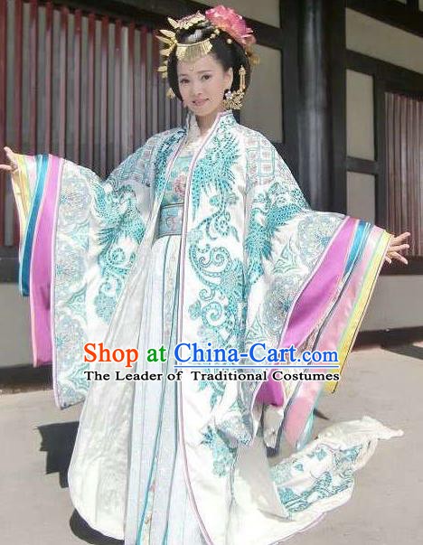 Chinese Tang Dynasty Imperial Consort Yang Embroidered Dress Ancient Imperial Concubine Historical Costume for Women
