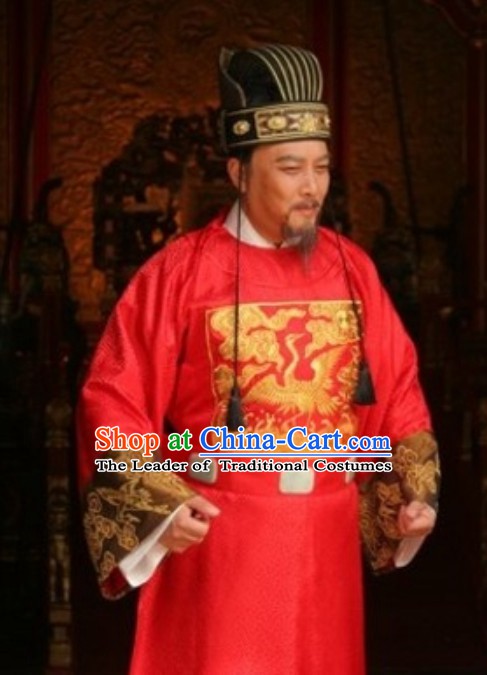 Ming Dynasty Official Zhang Juzheng Costumes and Hat Complete Set