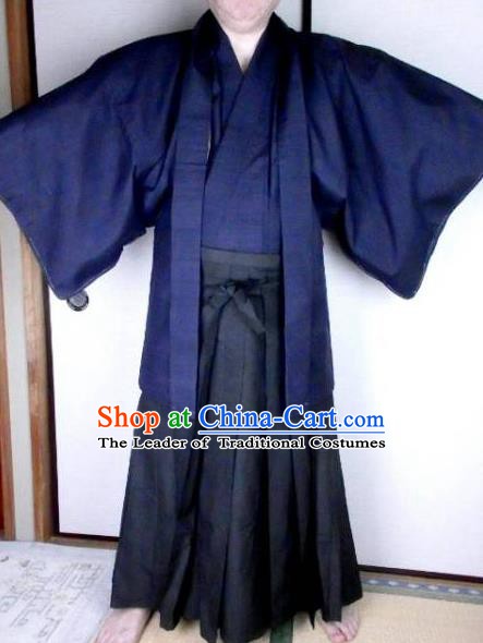 Japanese Samurai Garment Kimono Male Yukata Traditional Wafuku Hakama Haori Costume for Men