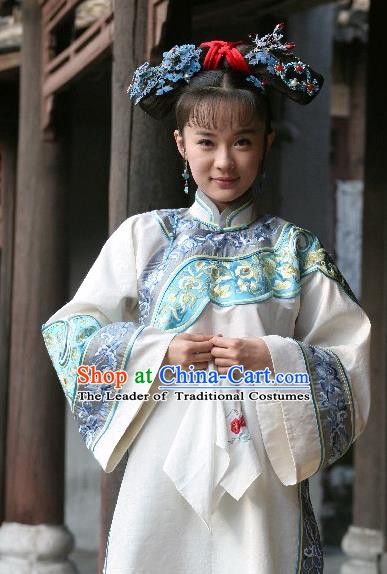Chinese Traditional Palace Lady Historical Costume China Qing Dynasty Shunzhi Imperial Concubine Dong Clothing
