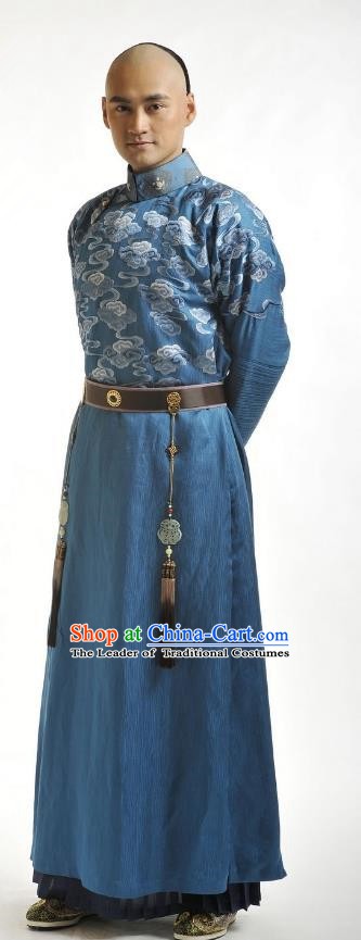Chinese Traditional Kangxi Thirteen Prince Yin Xiang Historical Costume China Qing Dynasty Embroidered Clothing