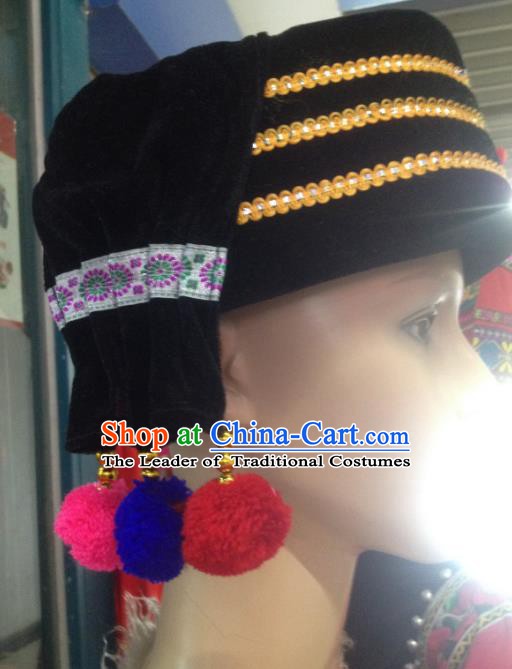 Traditional Chinese Miao Nationality Dance Clothing Hmong Ethnic Minority Costumes and Headwear