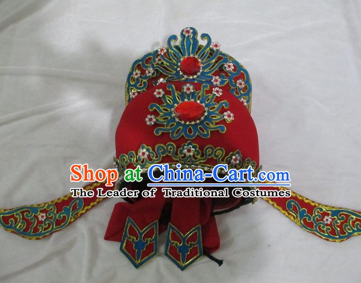 Traditional Chinese Beijing Opera Niche Hair Accessories Peking Opera Young Men White Hats Headwear