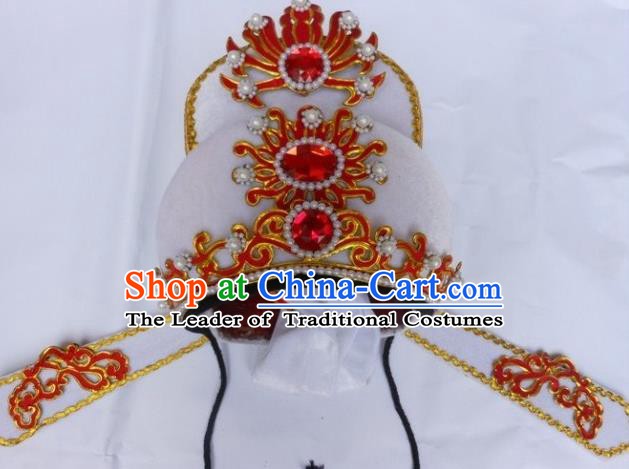 Traditional Chinese Beijing Opera Scholar White Hats Peking Opera Niche Headwear