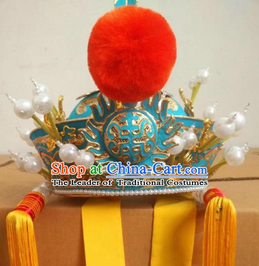 Traditional Chinese Beijing Opera Royal Highness Hats Peking Opera Officer Headwear