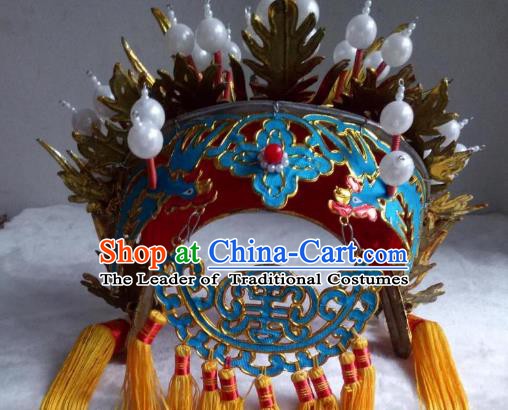 Traditional China Beijing Opera Costume Gifted Scholar Embroidered Robe and Hat Ancient Chinese Peking Opera Embroidery Clothing
