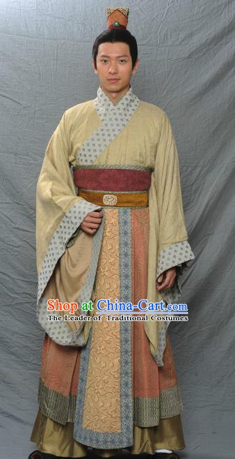 Traditional Ancient Chinese Three Kingdoms Period Nobility Childe Replica Costume for Men