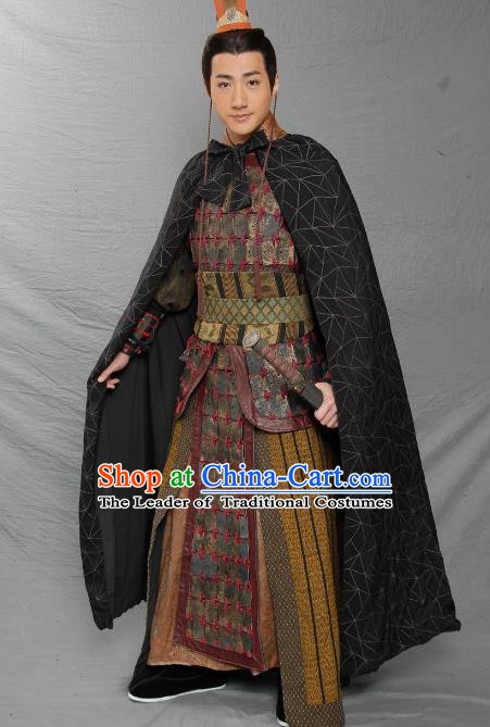 Traditional Chinese Three Kingdoms Period Feudal Provincial Liu Cong Replica Costume for Men