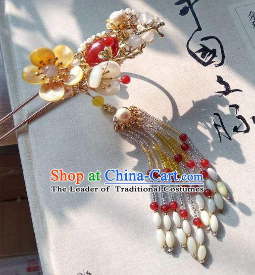 Chinese Handmade Ancient Hair Accessories Tassel Step Shake Classical Hanfu Hairpins for Women
