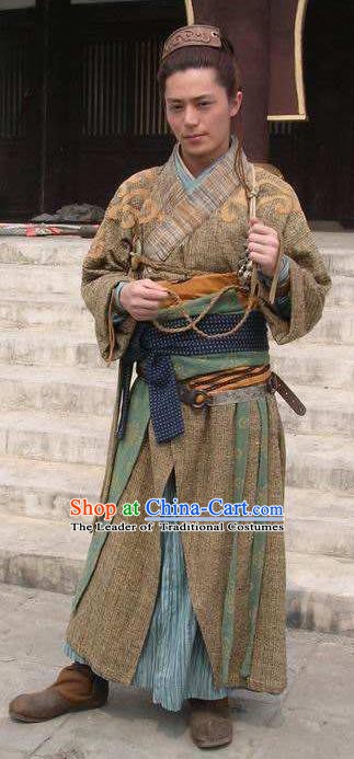 Chinese Ancient Tang Dynasty Swordsman General Li Jing Replica Costume for Men