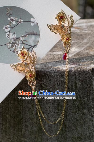 Chinese Ancient Handmade Hanfu Butterfly Hair Stick Hairpins Hair Accessories for Women