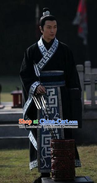 Chinese Ancient Spring and Autumn Period Prince Hanfu Swordsman Historical Costume for Men