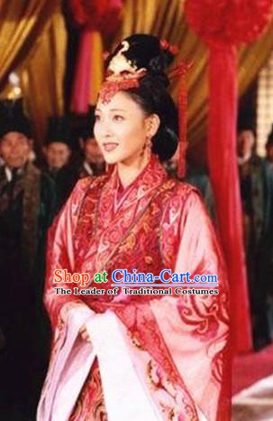 Chinese Ancient Han Dynasty Palace Lady Wang Zhaojun Wedding Hanfu Dress Replica Costume for Women