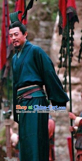 Chinese Ancient Three Kingdoms Period Shu State King Liu Bei Historical Costume for Men