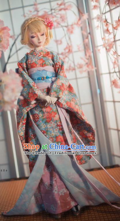 Traditional Asian Japan Costume Japanese Courtesan Iromuji Kimono Vibration Sleeve Kimono Clothing for Women