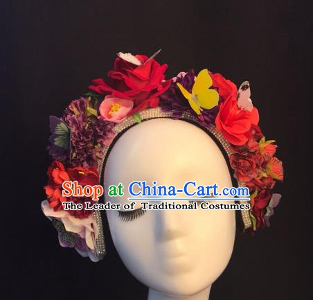 Top Grade Hair Accessories Halloween Stage Performance Flowers Hair Clasp Headwear for Women