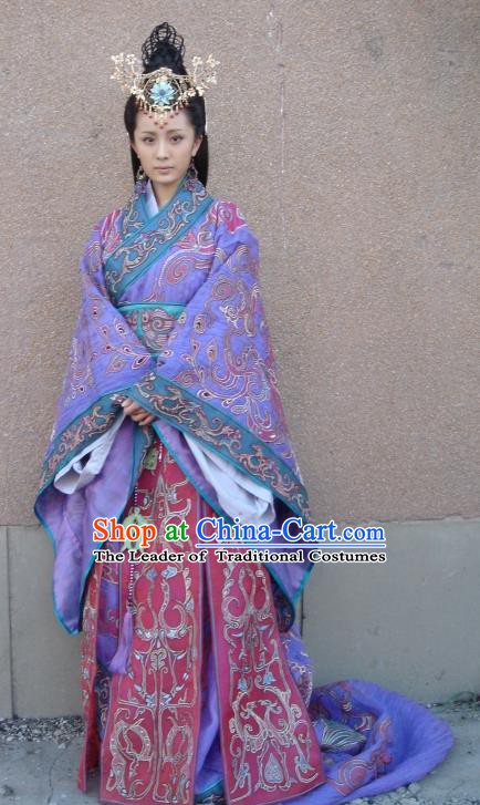 Traditional Chinese Ancient Han Dynasty Court Maid Wang Zhaojun Hanfu Dress Replica Costume for Women