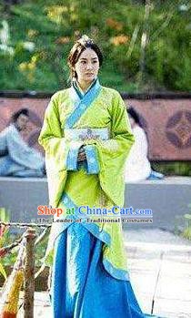 Chinese Ancient Han Dynasty Princess Liu Boji Hanfu Dress Replica Costume for Women