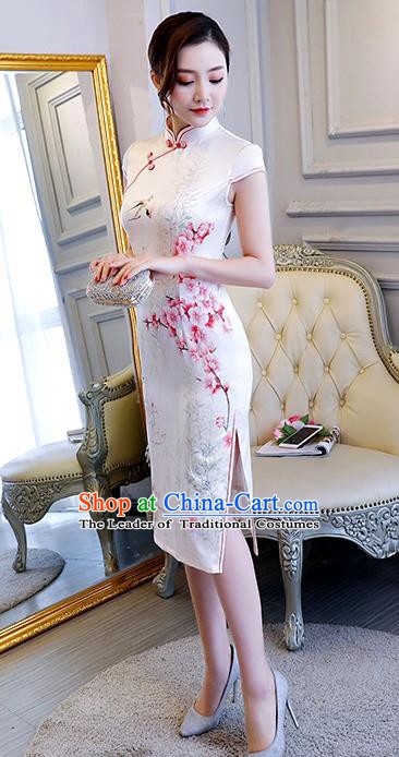 Traditional Ancient Chinese Young Women Cheongsam Dress Republic of China Tangsuit Stand Collar Blouse Dress Tang Suit Clothing
