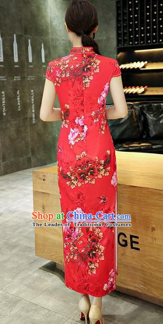 Traditional Ancient Chinese Young Women Cheongsam Dress Republic of China Tangsuit Stand Collar Blouse Dress Tang Suit Clothing