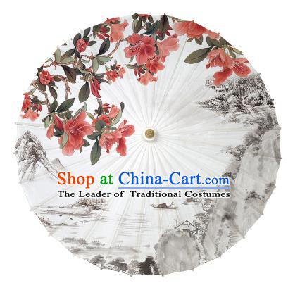 Chinese Handmade Paper Umbrella Folk Dance Hand Painting Oil-paper Umbrella Yangko Umbrella