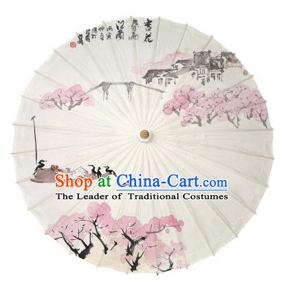 Chinese Traditional Paper Umbrella Folk Dance Handmade Ink Painting Oil-paper Umbrella Yangko Umbrella