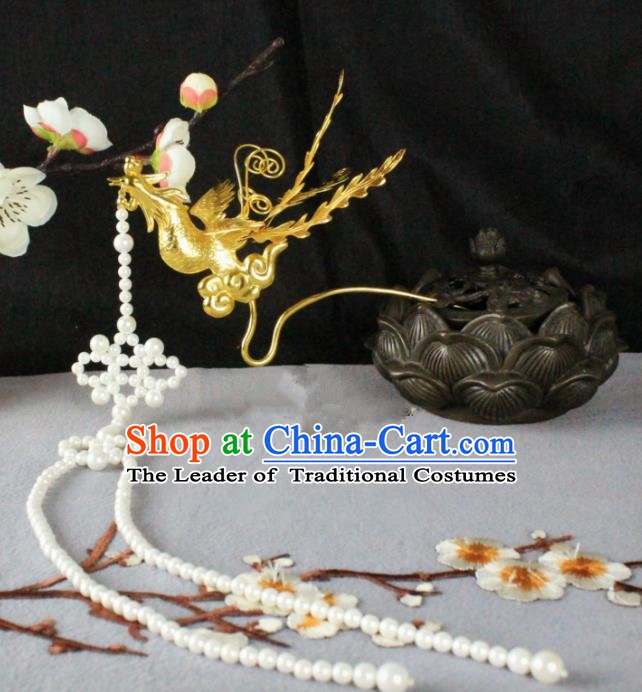 Chinese Handmade Classical Hair Accessories Wedding Hairpins Hanfu Hair Clip Beads Tassel Step Shake for Women