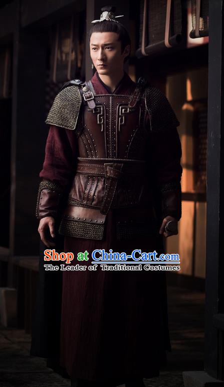 Nirvana in Fire Chinese Ancient General Replica Costume Knight-errant Helmet and Armour for Men