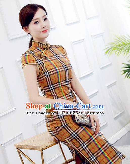 Traditional Ancient Chinese Young Women Cheongsam Dress Republic of China Tangsuit Stand Collar Blouse Dress Tang Suit Clothing